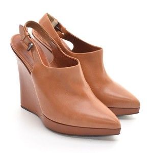 Reed Krakoff Cognac Slingback Wedge Heel Pumps 37